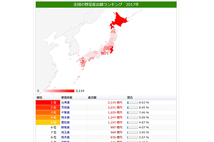 沖縄県の野菜ランキング 野菜統計